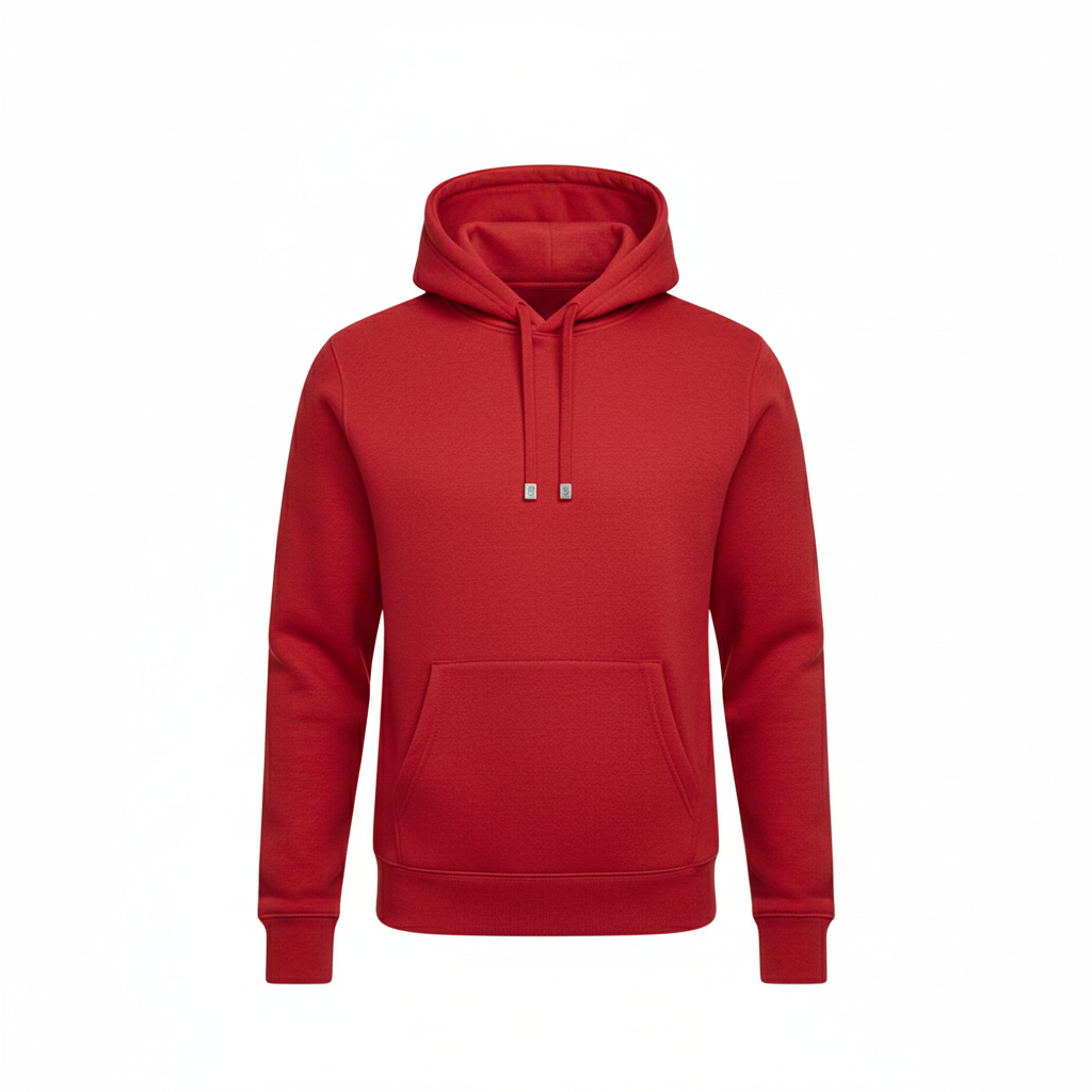 Stoic Grit Essential Plain Hoodie (Bold Red)