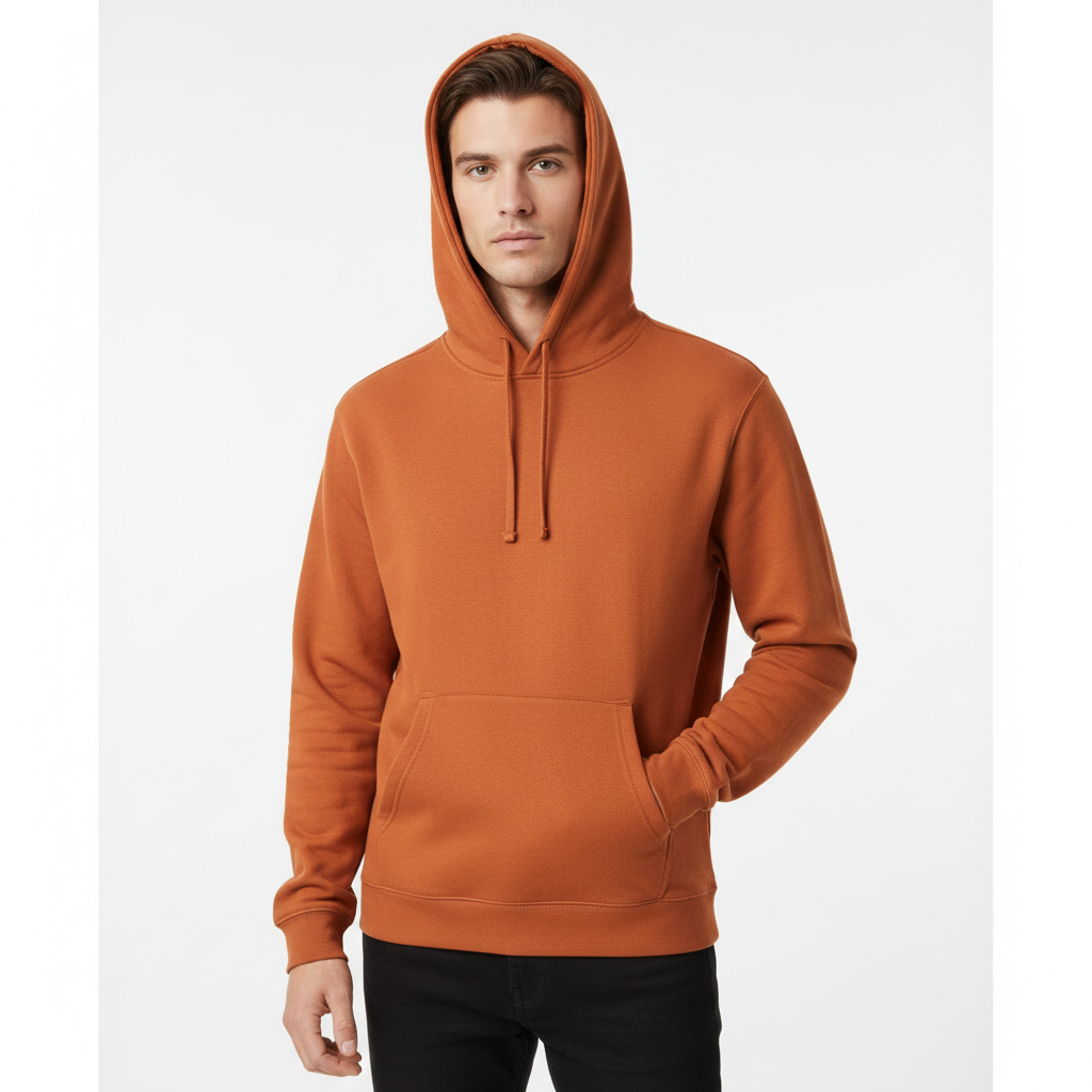 Stoic Grit Essential Plain Hoodie (Burnt Orange)