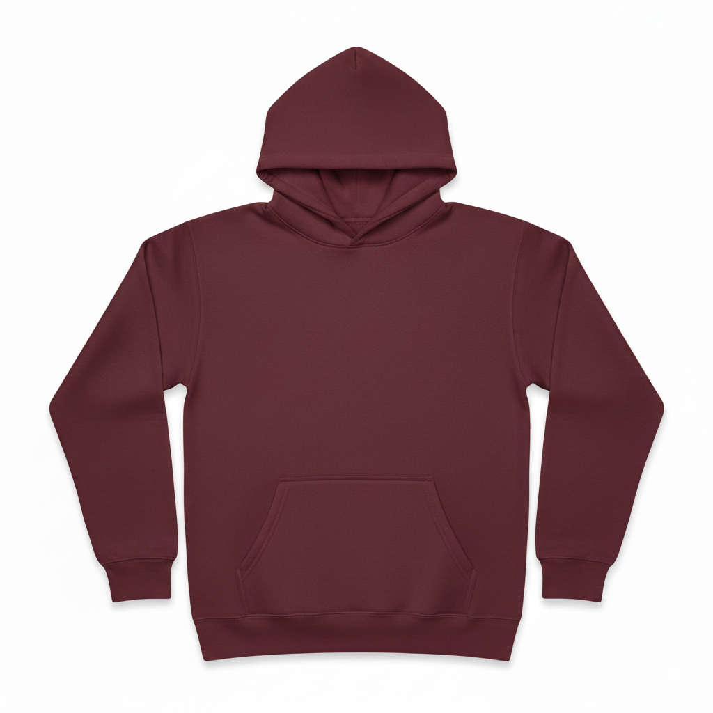Stoic Grit Essential Plain Hoodie (Burgundy)
