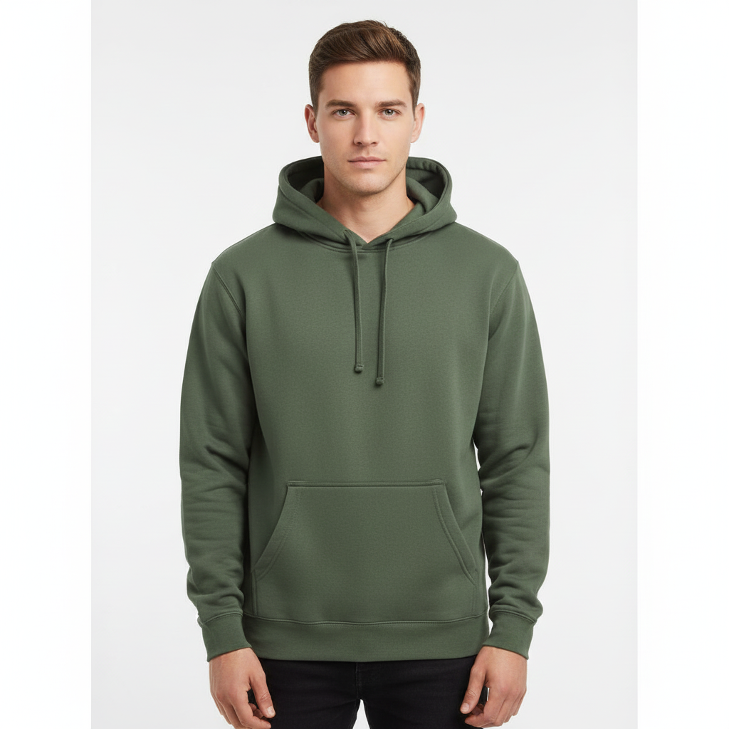 Stoic Grit Essential Plain Hoodie (Olive Green)