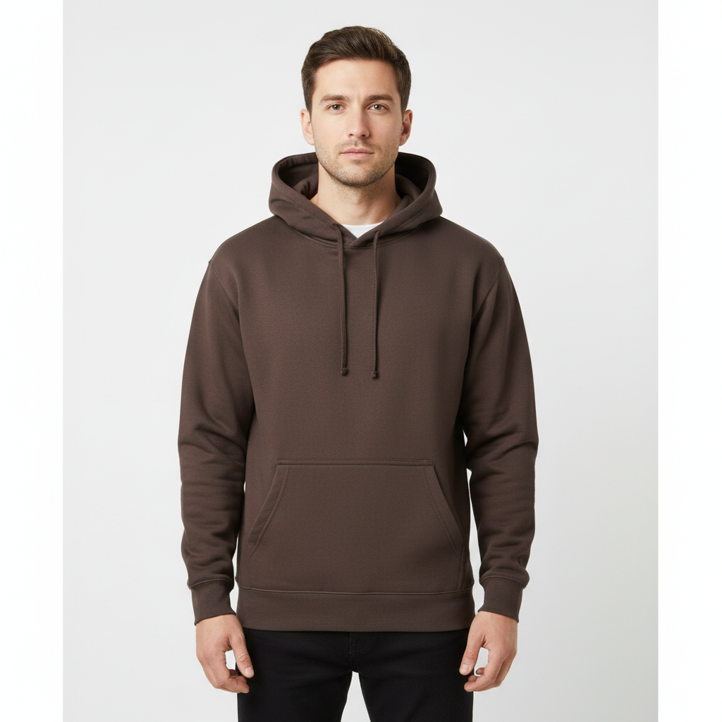 Stoic Grit Essential Plain Hoodie (Chocolate Brown)