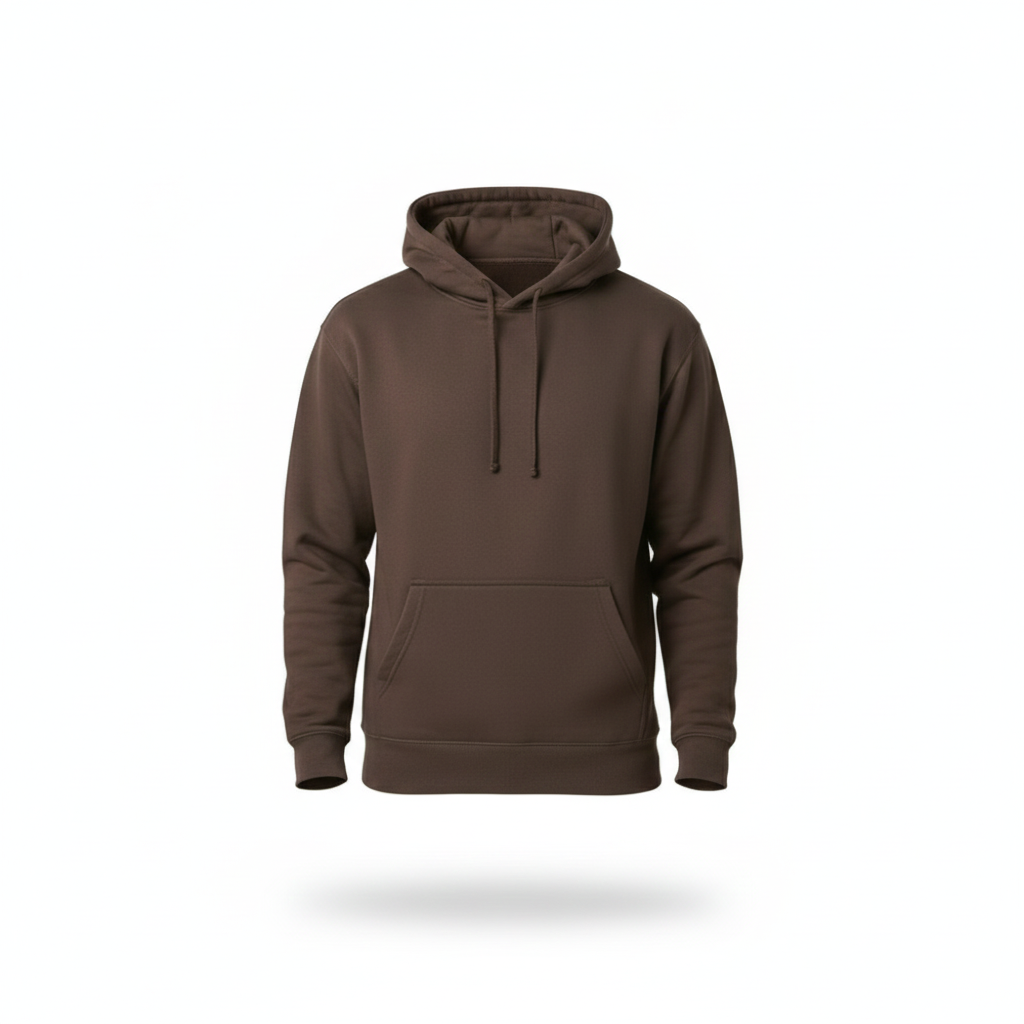 Stoic Grit Essential Plain Hoodie (Chocolate Brown)