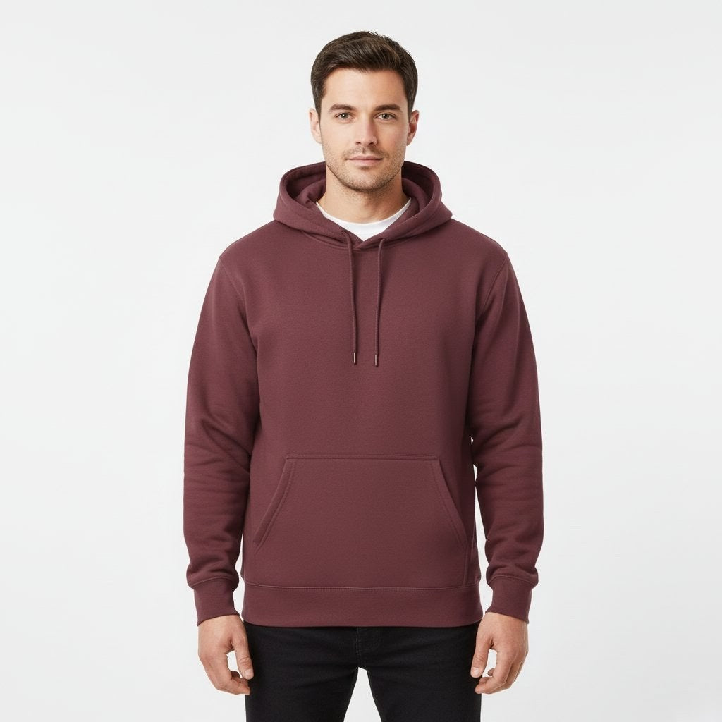 Stoic Grit Essential Plain Hoodie (Burgundy)