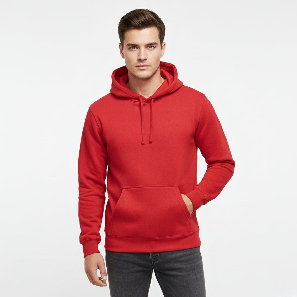 Stoic Grit Essential Plain Hoodie (Bold Red)