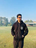 Discipline Over Motivation Balaclava Hoodie (Black)