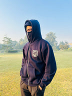 Faith Over Fear Balaclava Hoodie (Navy Blue)