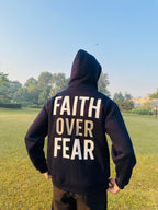 Faith Over Fear Balaclava Hoodie (Navy Blue)