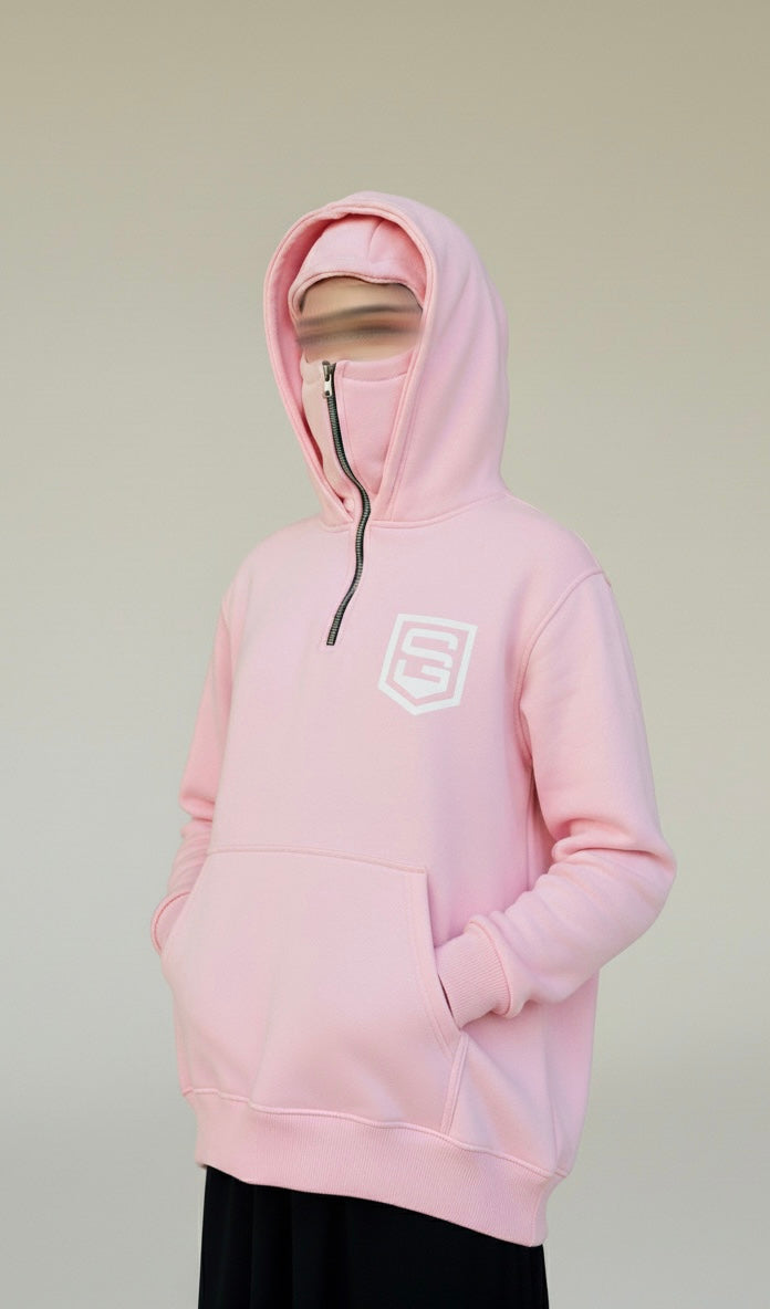 Haya (Modesty) Balaclava Hoodie (Baby Pink)